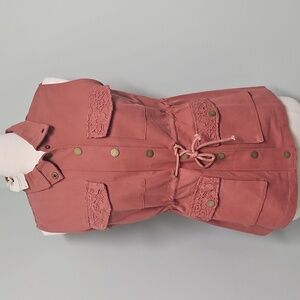 And The Why Snap Vest Mauve Soft Pink Size Medium NWT